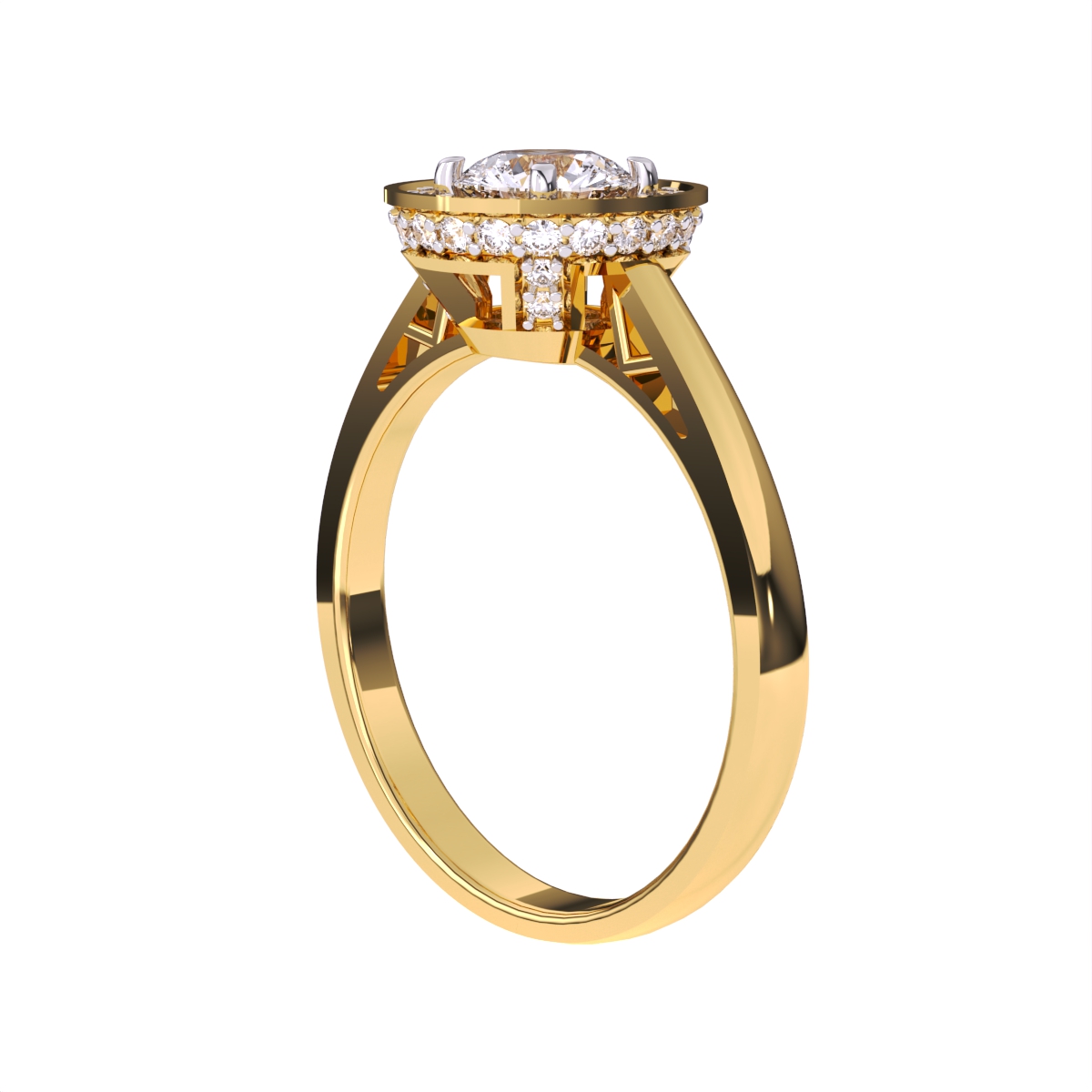 Charming Bezel Set Round Cluster Halo Ring